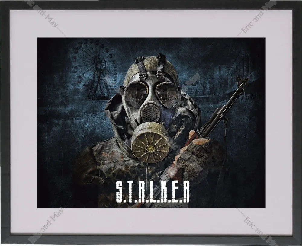Stalker рисунок игра хлопок стены Искусство Холст живопись плакат печать картины для гостиной украшения дома Масляные картины декор