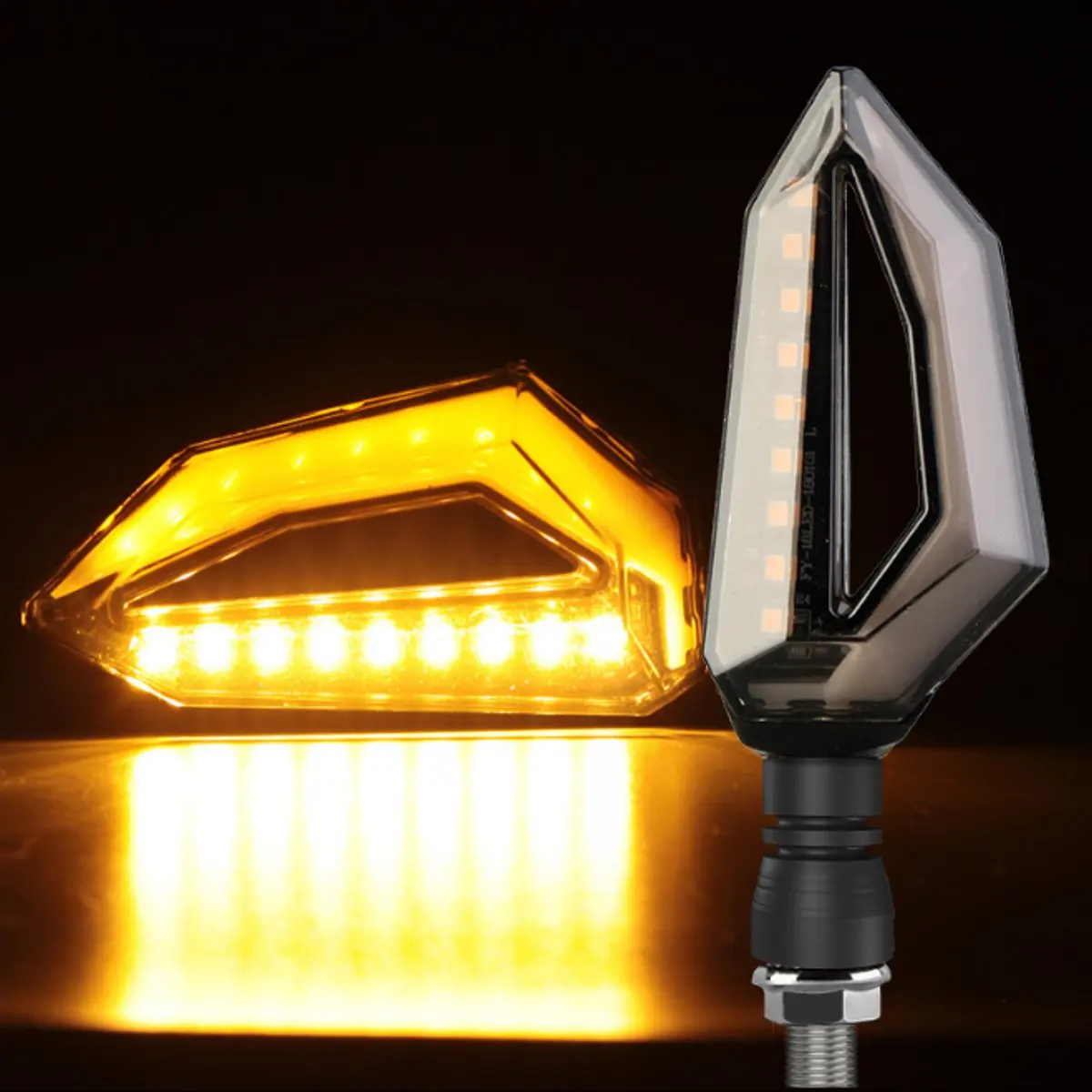 Yellow Пара 10 Вт DC12V указатели поворота мигалки светильник 9LED дневной ходовой светильник для универсального мотоцикла прицепа автомобиля - Испускаемый цвет: Yellow