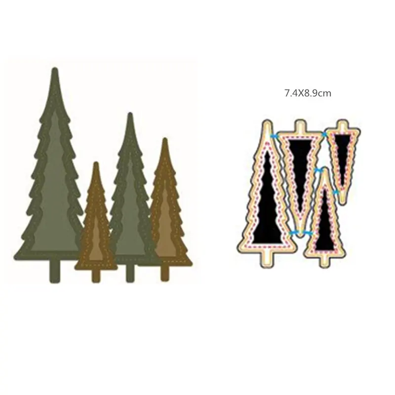 Из Металла Сталь резки умирает трафарет Рождественская елка шаблон открытки