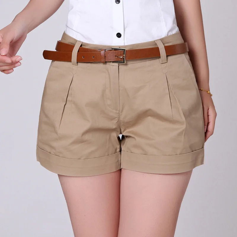 Women's Summer Style Shorts Ladies Loose Clothing Cotton Casual Short Pants Denim White Khaki Sexy Hot Woman Plus Size | Женская