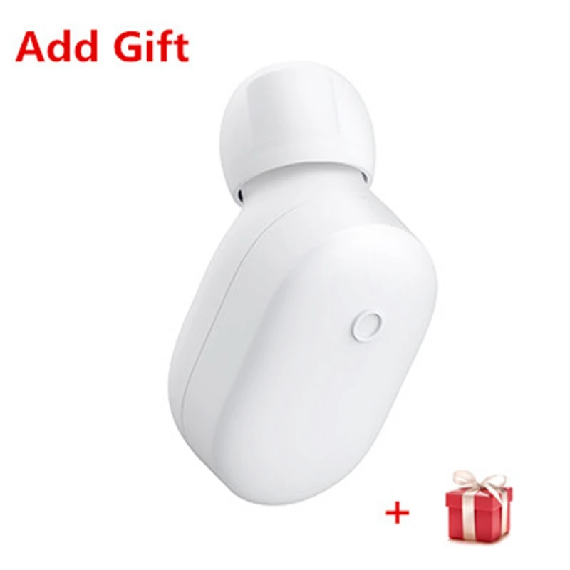 white add gift Оригинальная Xiaomi mi bluetooth-гарнитура mi ni Bluetooth 4,1, беспроводные наушники IPX4, водонепроницаемые MEMS mi, наушники с громкой связью - Цвет: white add gift