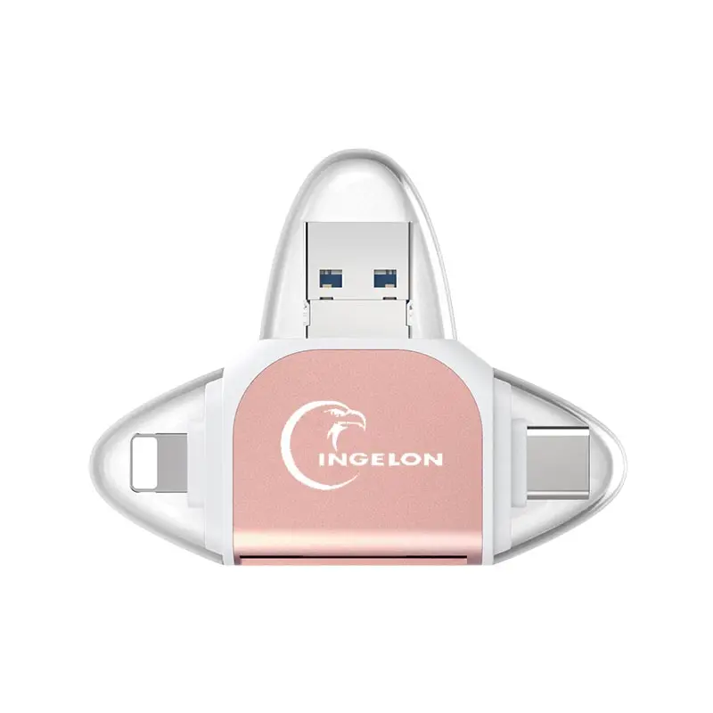 R015-rose Переходник картридер Smart type c Micro SD card reader Lector De Tarjeta карта памяти USB адаптер e-Reader для iPhone 11x5 6 7 8 iPad кардридер otg кард-ридер переходник usb micro sd usb reader аксессуары для ноутбука - Цвет: R015-rose