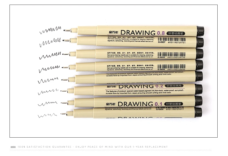 Ноу 8 шт./лот Pigma Micron эскизный маркер ручка черный пигмент лайнер Neelde ручка для рисования эскиз пишущие товары для рукоделия