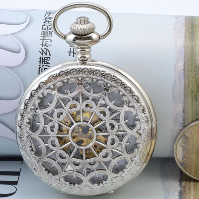 Новые механические карманные часы винтажный с отверстиями в стиле стимпанк