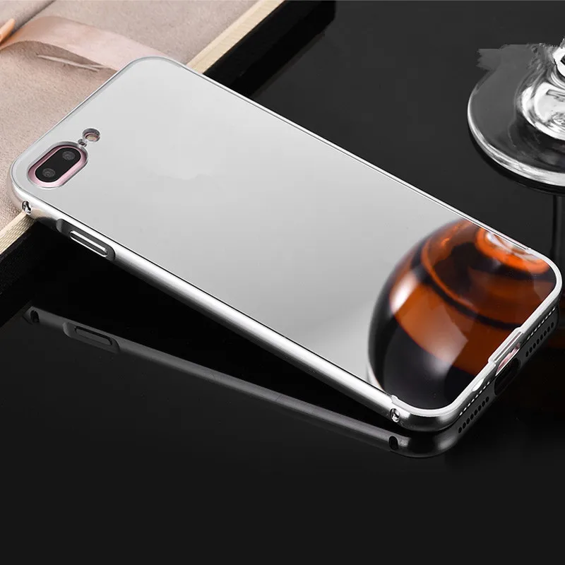 Роскошные зеркальные чехлы из розового золота для OnePlus 5, алюминиевая металлическая рамка, чехол для One Plus Five 1+ 5 - Цвет: Silver