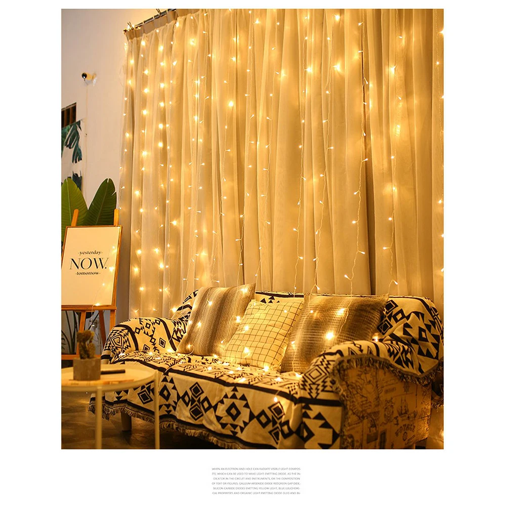 Светодиодные Luces Decoracion рождественские фонари праздничный свет романтические гирлянды Рождественские Свадебные праздники 3x3/2x2/6x3/3x2 метра