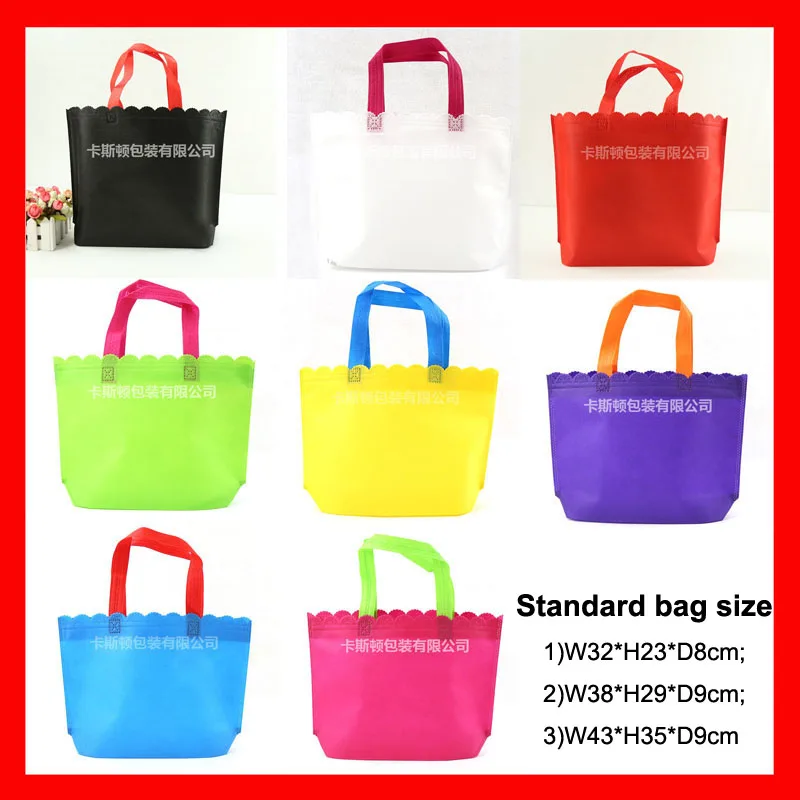 

(100pcs/lot) size W32*H23*D8cm black non woven fabric reusable shopping bags with custom logo