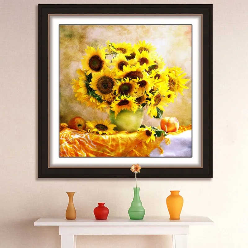 5D Magic Cube Алмазная вышивка с рисунком подсолнуха крестиком Детские краски по