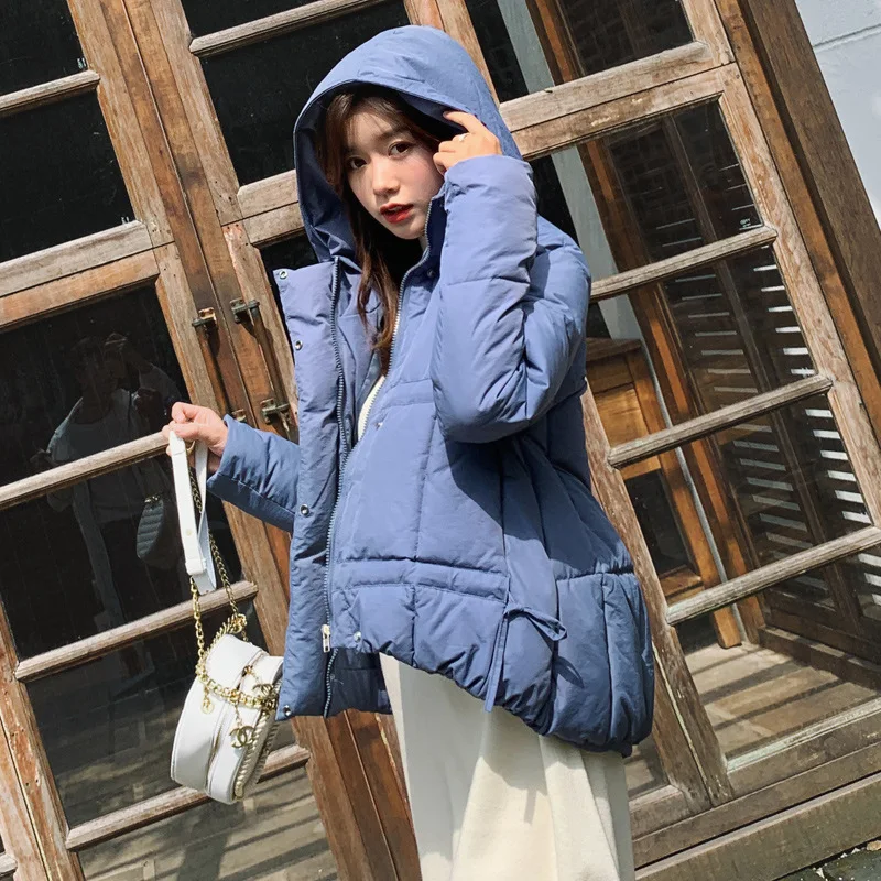 Зимняя куртка парки 2019 женские корейские большие размеры с капюшоном хлопковой