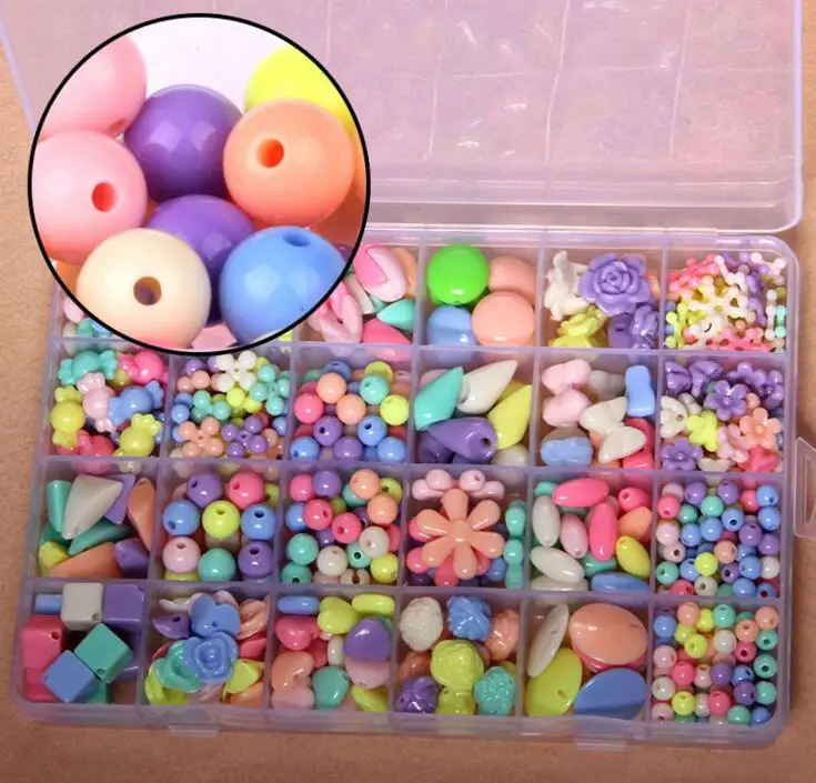 Красочные Пластик Бусина Акриловая комплект аксессуары DIY Bracelects Игрушки