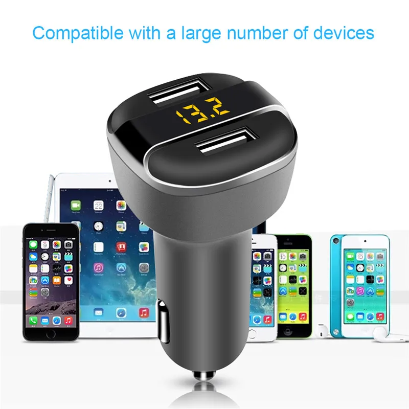 Универсальный двойной Переходник USB для зарядки в машине зарядный кабель монитор