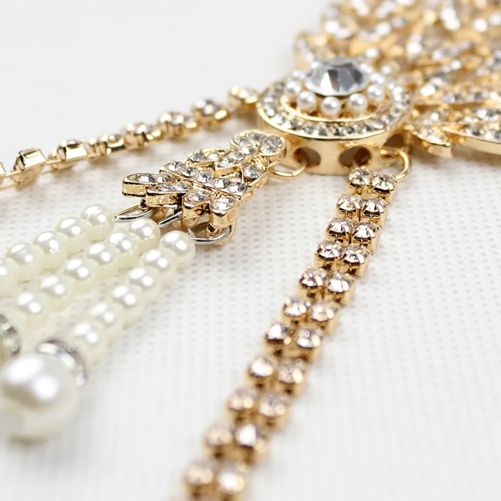 1920 S Винтаж оголовье Великий Гэтсби Rhinestone головной убор Для женщин Хлопушки платье аксессуар для волос для тематического Выходные туфли на выпускной бал