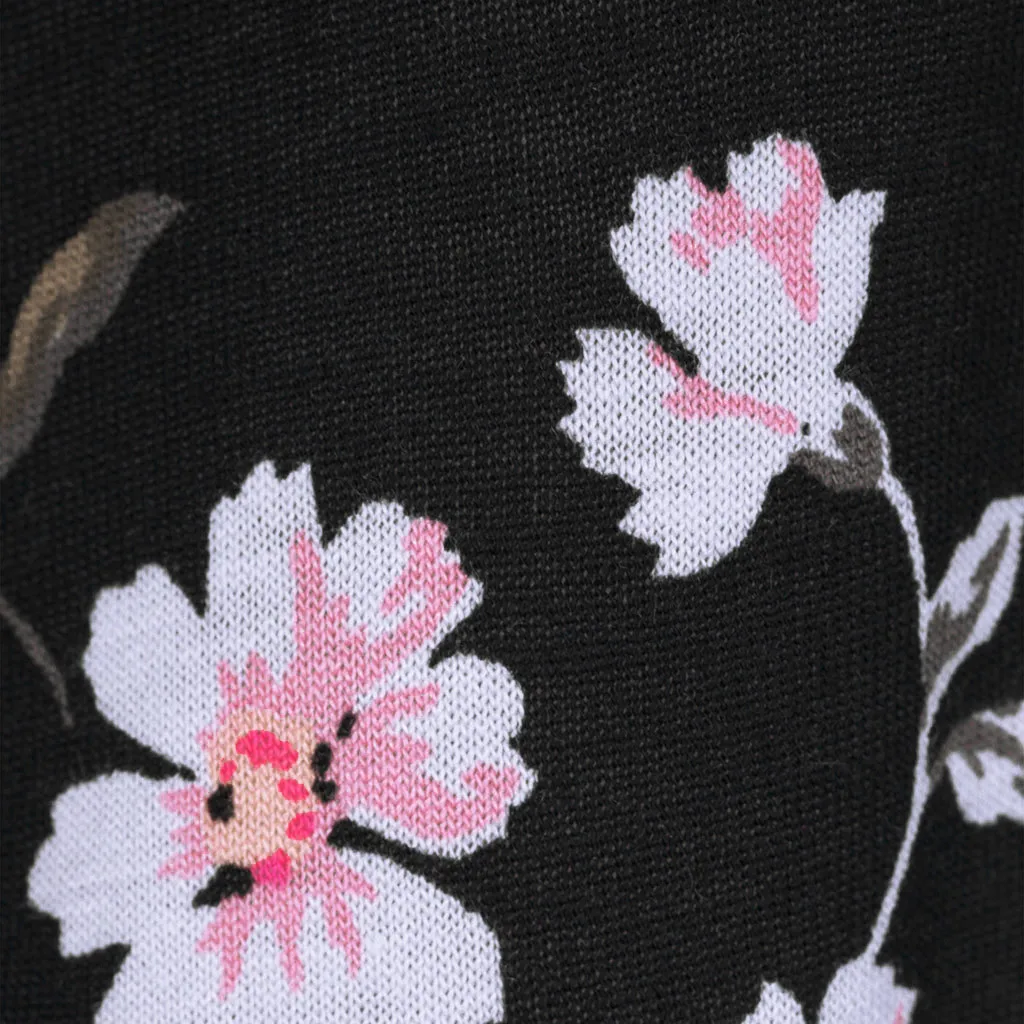 Женское повседневное богемное летнее платье без рукавов с принтом черные платья