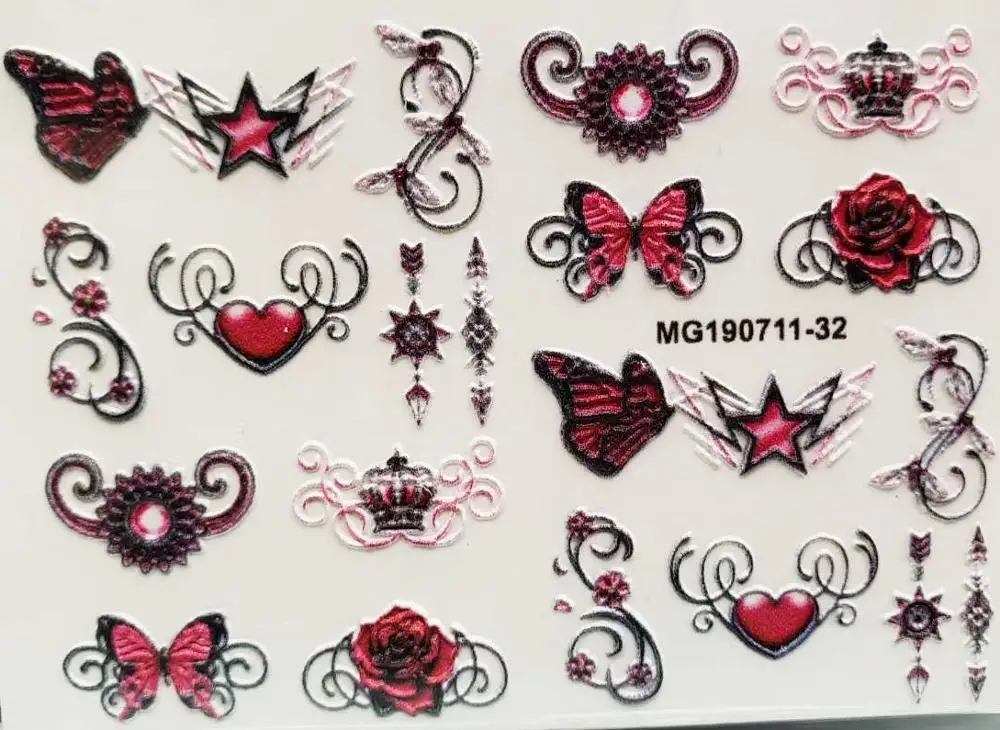 3D Новое поступление акриловых наклеек для ногтей наклейки в рождественском