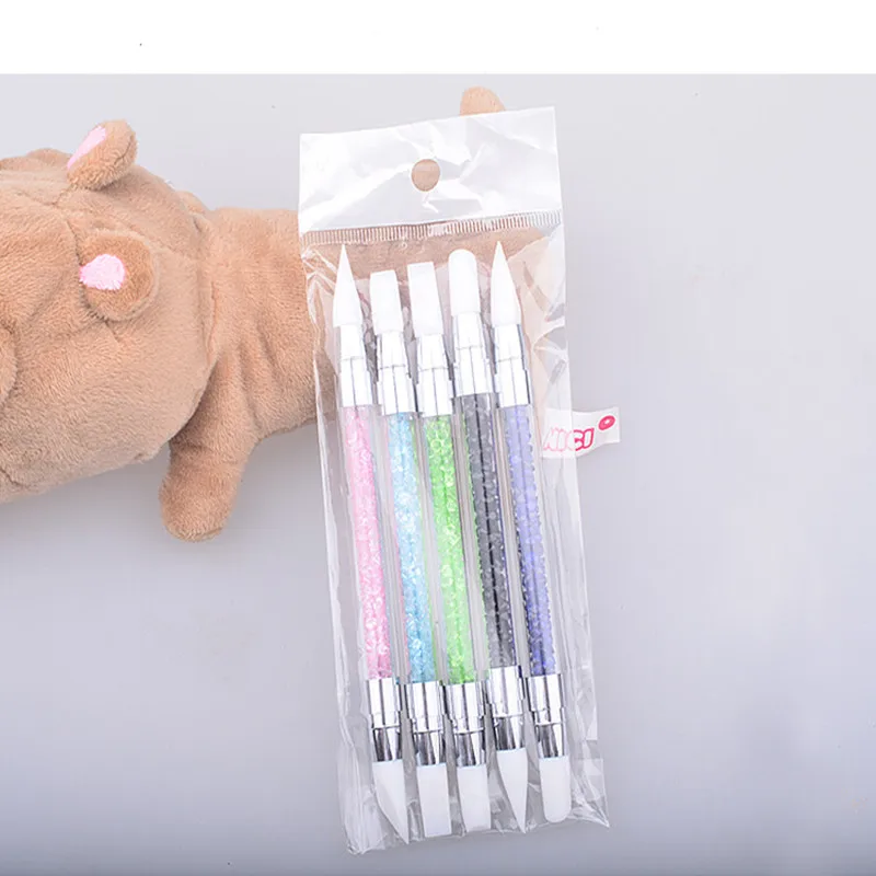 Силиконовая кисть для дизайна ногтей точечные инструменты 2 способа ногтевого