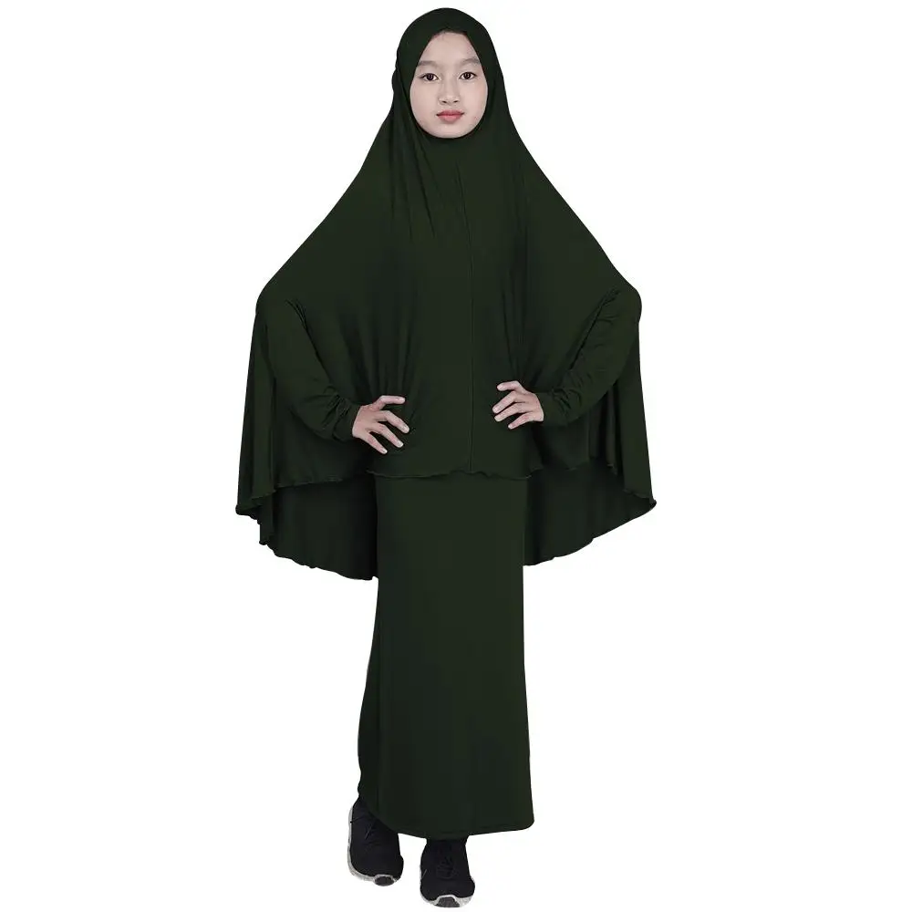 Abaya/длинное мусульманское платье-хиджаб Maxi для девочек; комплект одежды для молитвы в мусульманском стиле; Рамадан; Бурка; костюмы для детей с полным покрытием; новое арабское платье