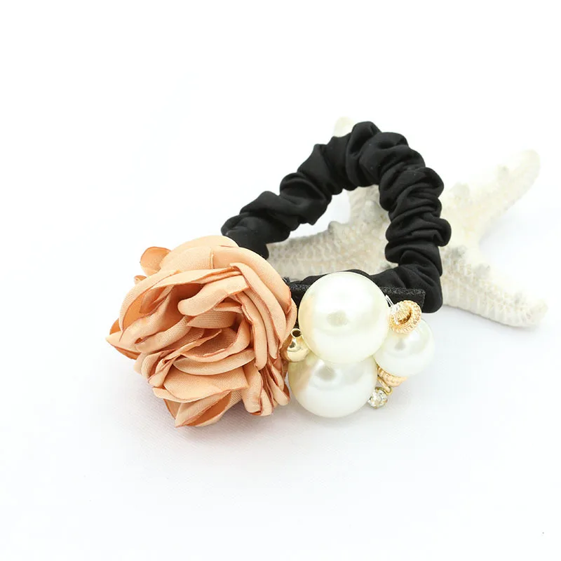 Заколка для волос с розой 6 цветов резинка кожаный чехол веревка головы корейский