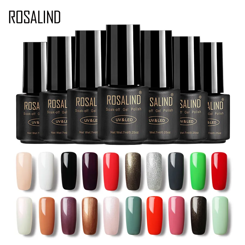 Гель лак для ногтей ROSALIND 1 чистый цвет 7 мл 01 30 УФ + LED макарон долговечный Праймер