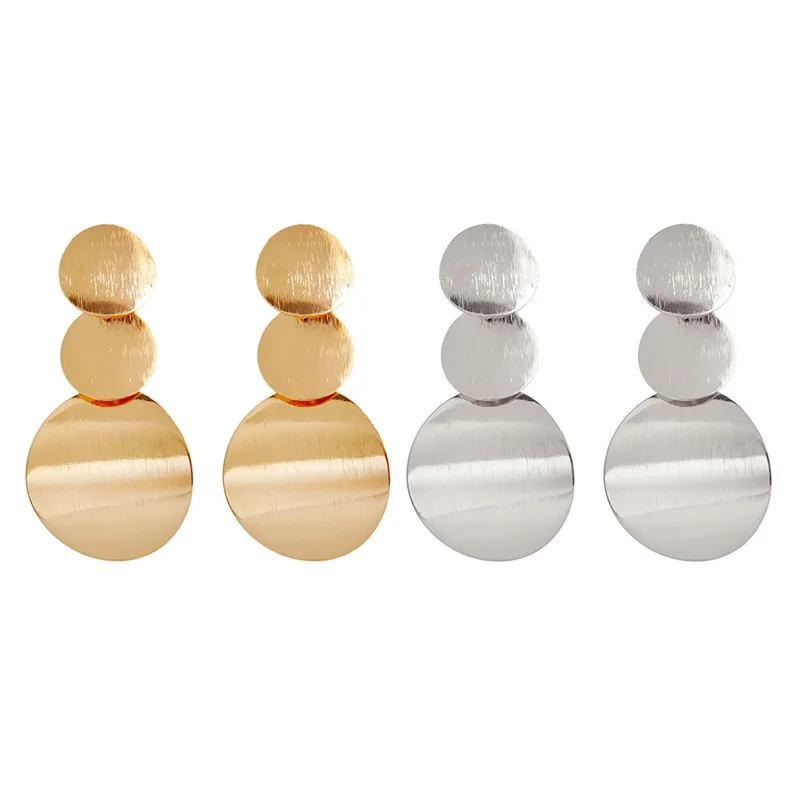 1 пара стильных геометрических многослойных небольших круглых сережек Ретро