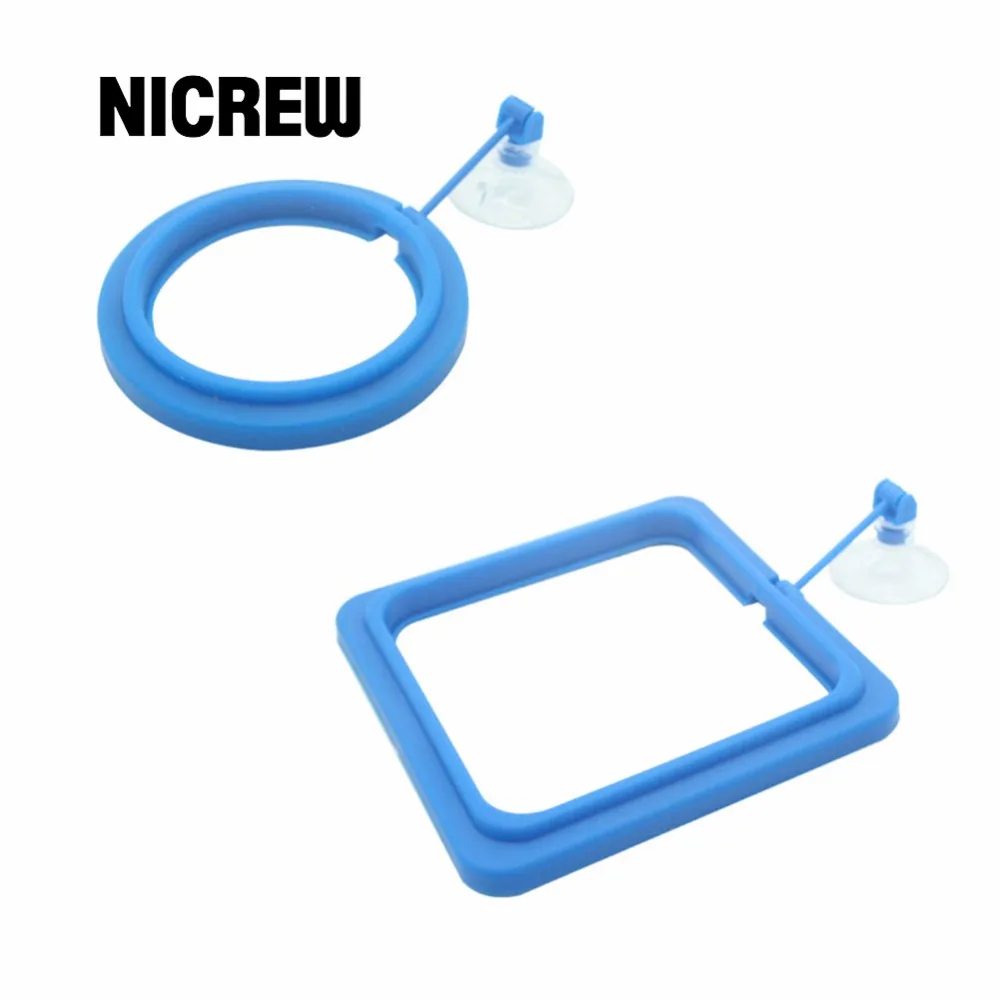 

NICREW, кольцо для кормления аквариумных рыб, плавающая станция, квадратная/круглая пища с присоской, подходит для хлопьев и плавающей рыбной е...