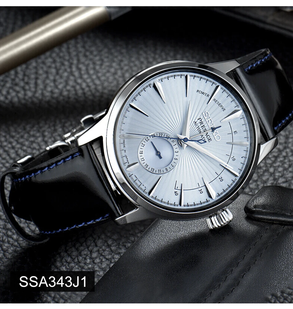 Оригинальные Seiko часы Presage Seres автоматические механические деловые мужские часы 5 бар водонепроницаемые глобальная гарантия SSA385J1