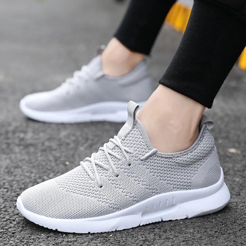 Breathable Summer Men Sneakers Sport Shoes Size 39-45 Light Weight Man Lace-up Casual 5 Colors Black White Red | Обувь