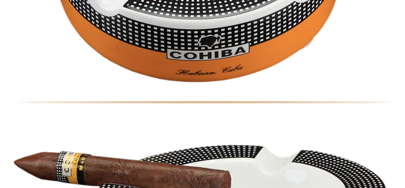 COHIBA портативная пепельница для сигар, домашняя керамическая пепельница, роскошный табак, 4 держателя для хранения сигар, пепельница