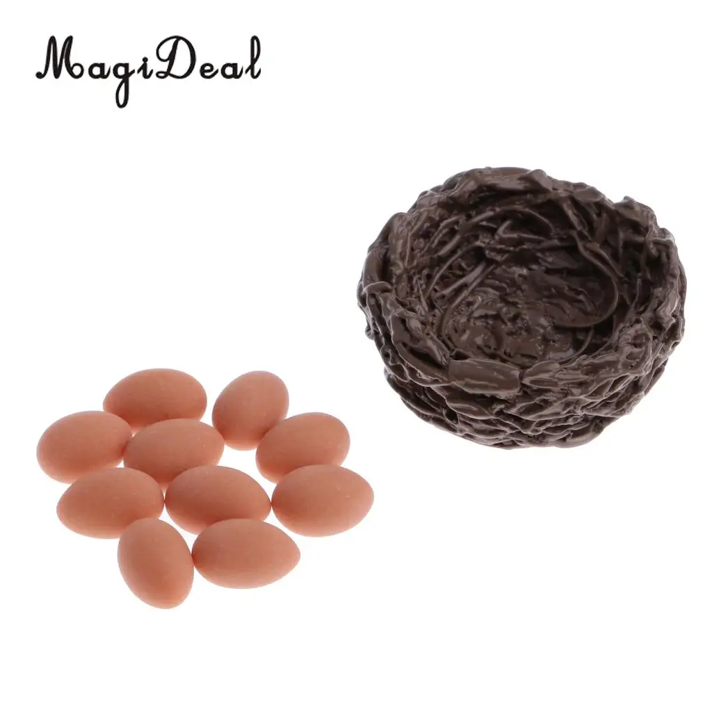 MagiDeal моделирование 1/12 весы кукольный домик миниатюрные куриные яйца и гнездо набор для детей игрушечный миксер Играть Игрушка микро пейзаж