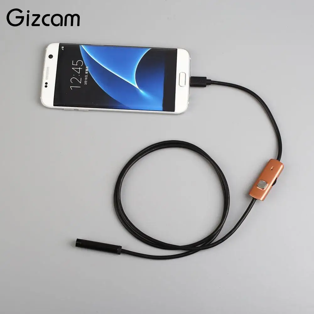 Gizcam 7 мм объектив 1 м мягкий/жесткий кабель Android телефон Micro USB OTG эндоскопа IP67
