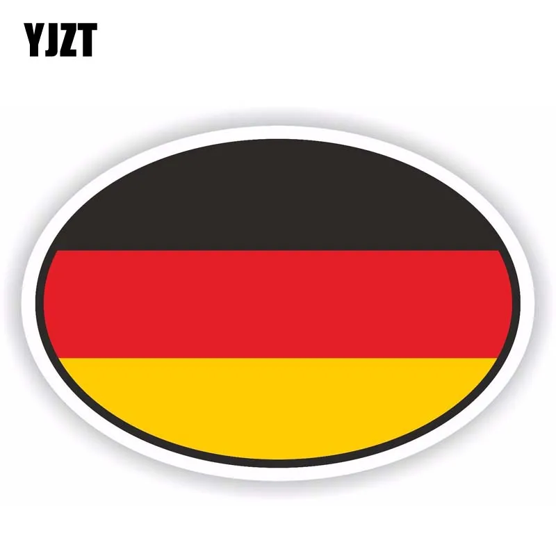 

YJZT 13.9CM*9.3CM Personality Germany Flag Oval Car Sticker Funny Helmet Decal 6-1713