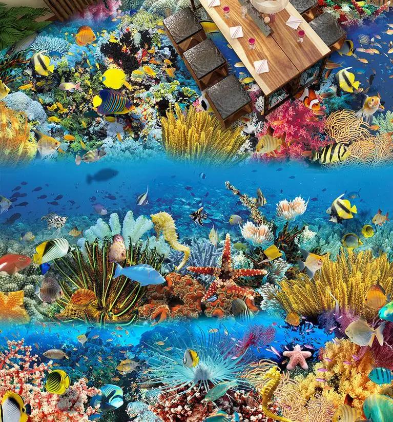 3d полы фото обои самоклеющиеся виниловые океана мир гостиная спальня кухня