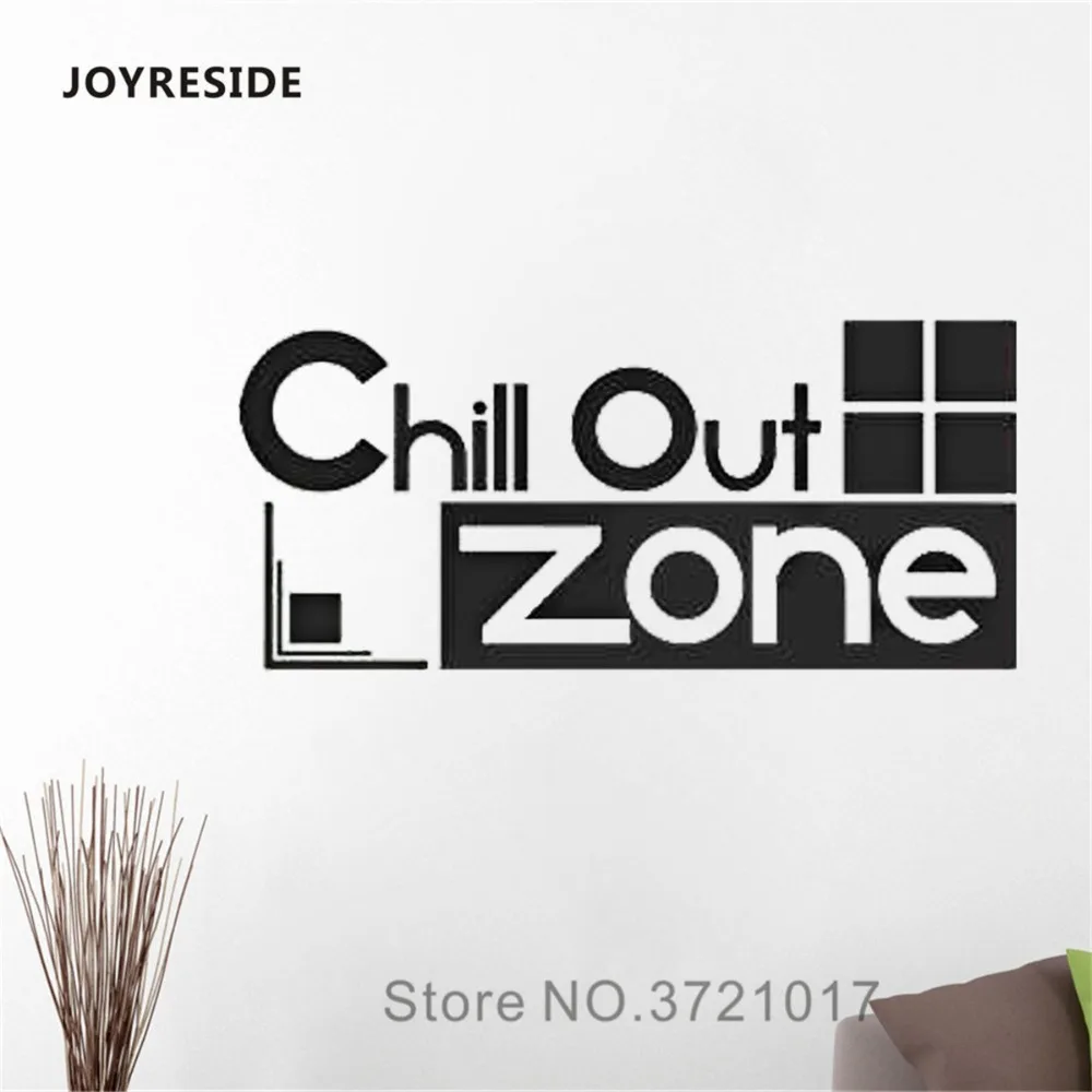 Виниловая наклейка на стену joysebe цитата из Chill Out Zone домашний декор для игровой