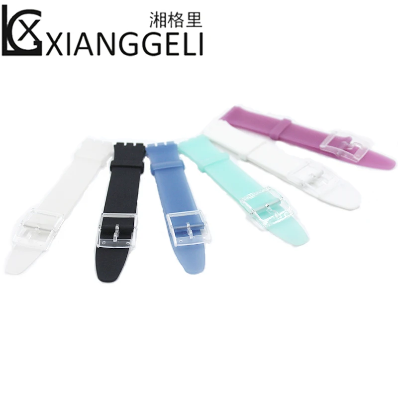 Watch accessories Silicone strap 16mm pin buckle for Swatch skin series SFK397 SFK360 SFK361 children's ladies watch band