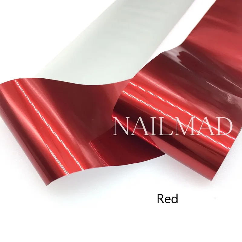 Red 4*100 см Золотой Серебряный ноготь Фольга наклейки Звездное небо голографическая переводная наклейка для ногтей DIY маникюр украшения для ногтей слайды наклейки - Цвет: Red