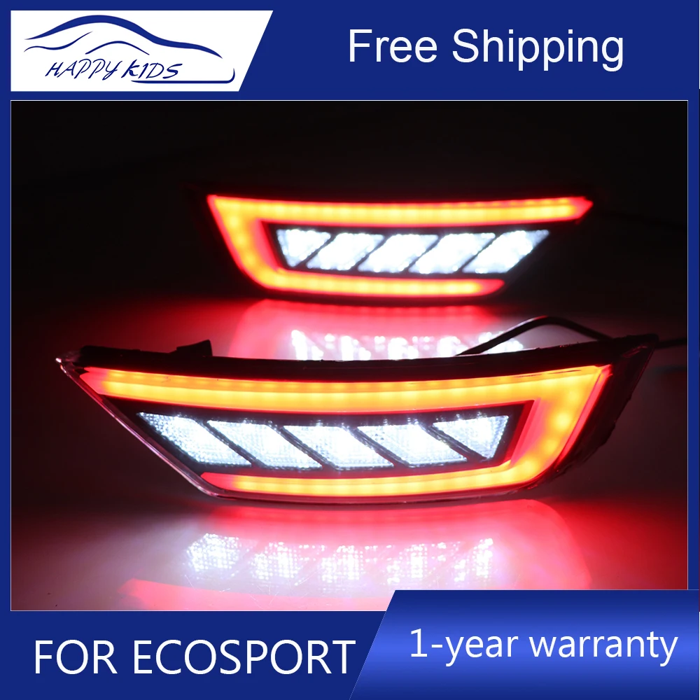 Автомобильный Стайлинг Светодиодный отражатель для Ford Ecosport 2014-2018 задний бампер