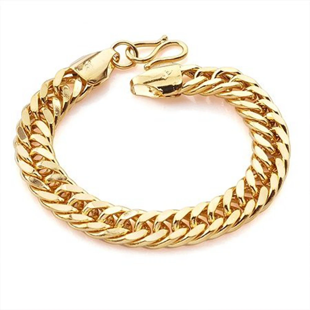 Браслет на запястье 10 мм браслет с желтым золотом|bracelet chain|wrist braceletgold filled bracelet |