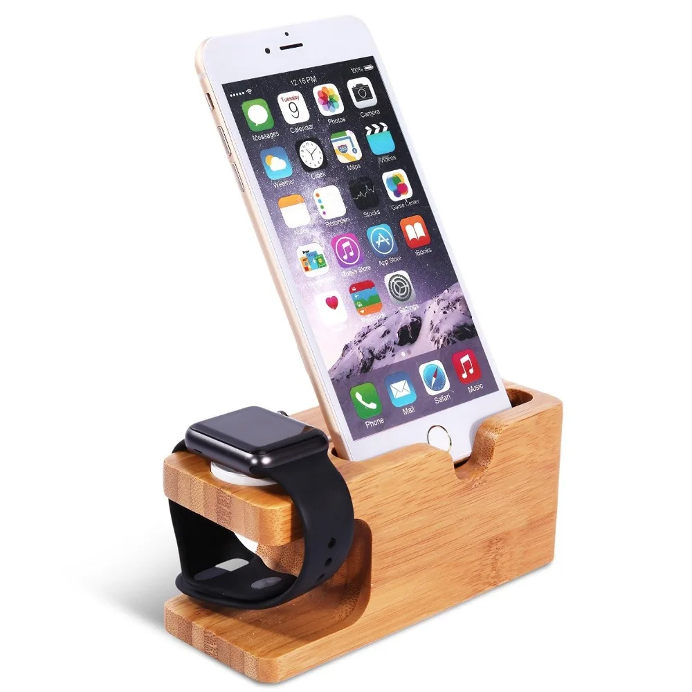 Бамбуковый деревянный зарядное устройство станции для Apple Watch зарядная док
