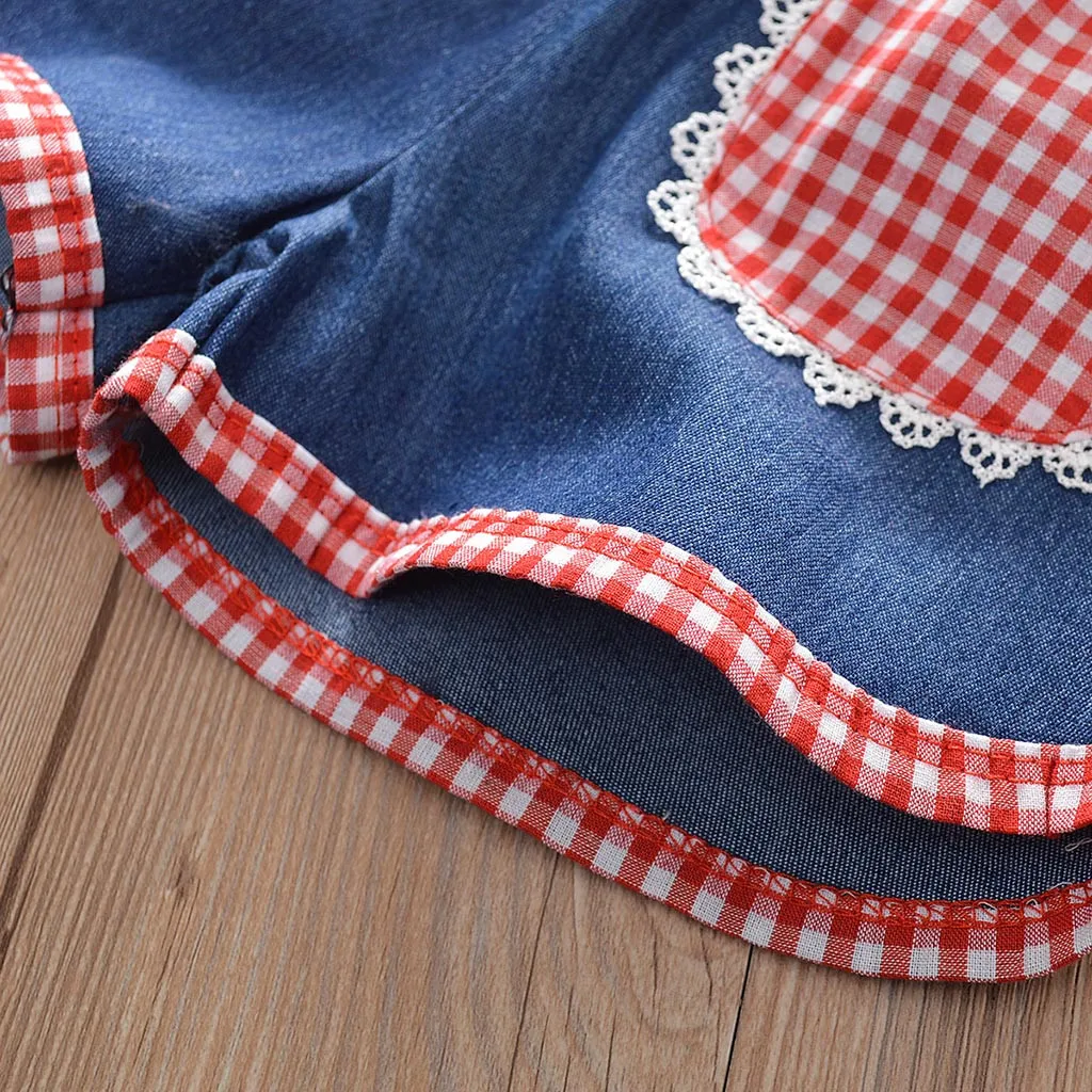 Комплект одежды для малышей одежда маленьких девочек клетчатый жилет топы +