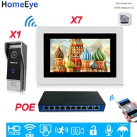 homeeye 720p hd wifi ip video door phone video intercom androidios app remote unlock home access control system 1 7 poe switch