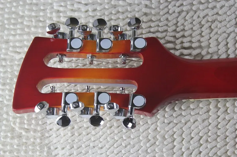 Custom Shop Рик пользовательские Полуакустические 12 строки 2 пикапы вишнево-красный