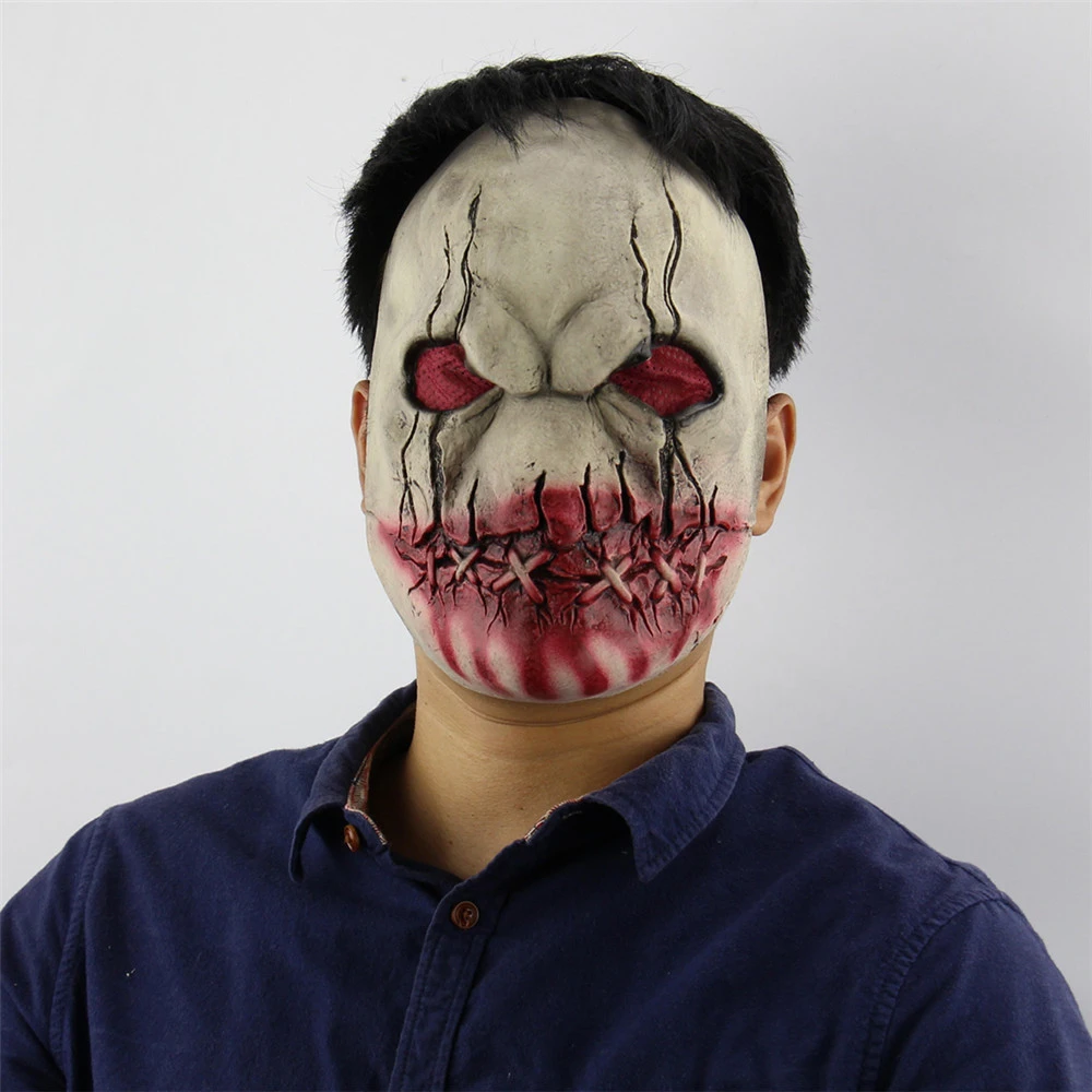 X COSTUME Новое поступление косплей на Хэллоуин кровавый рот зомби ужас латексная