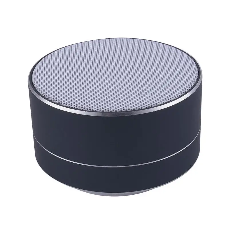 Black Беспроводной Bluetooth стерео сабвуфер динамик умный Громкая Связь Динамик светодиодный Металлический Стальной мини-карта Поддержка FM радио SD карта портативный - Цвет: Black