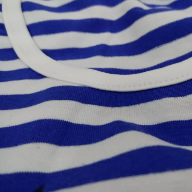 Синий полосатый топ контрастного цвета для кормящих мам Одежда беременных