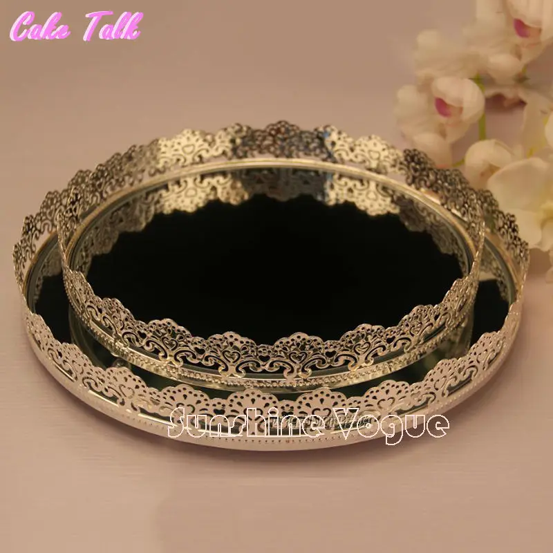 Серебристая металлическая тарелка для торта лоток 10 ''/12'' подставка