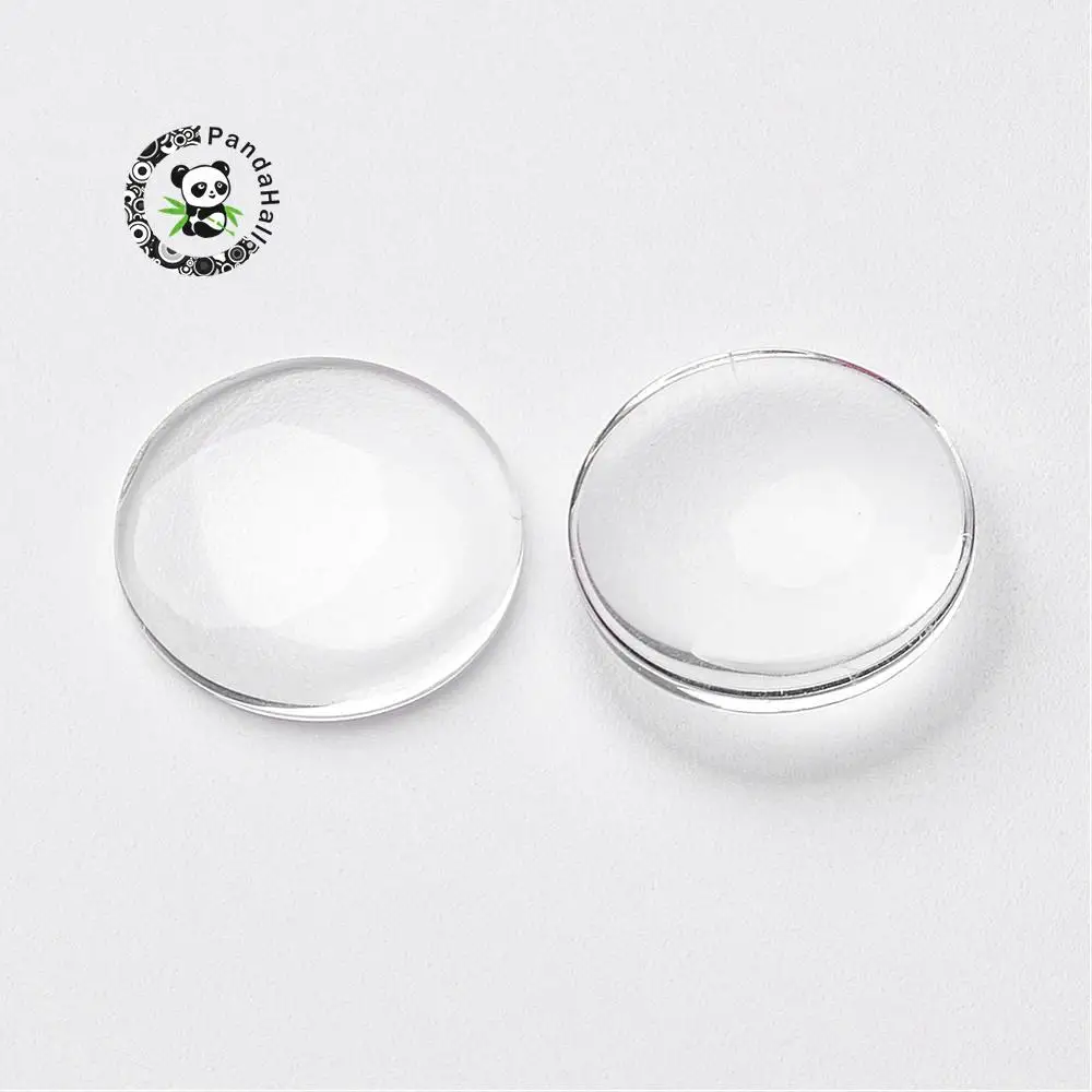 Прозрачные Стеклянные Кабошоны прозрачные полукруглые с плоским основанием для