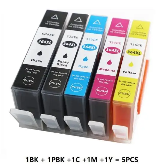 5pcs BK PBK C M Y XiangYu 364 XL Совместимость замените картридж для hp 364 для hp 364 Картридж для струйного принтера 3070A 5510 6510 B209a C510a C309a принтера - Цвет: 5pcs BK PBK C M Y