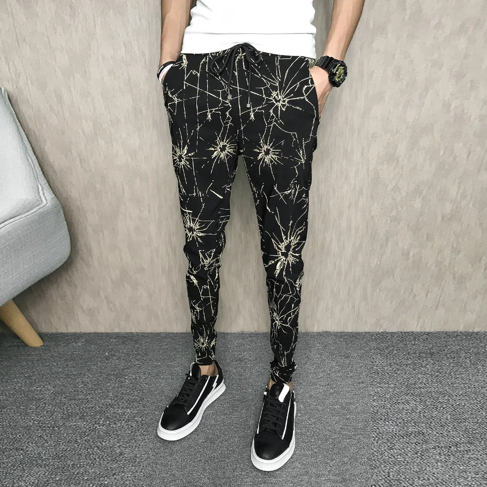 Качество летние штаны Для мужчин ботильоны Длина Slim Fit Хип-хоп штаны-шаровары
