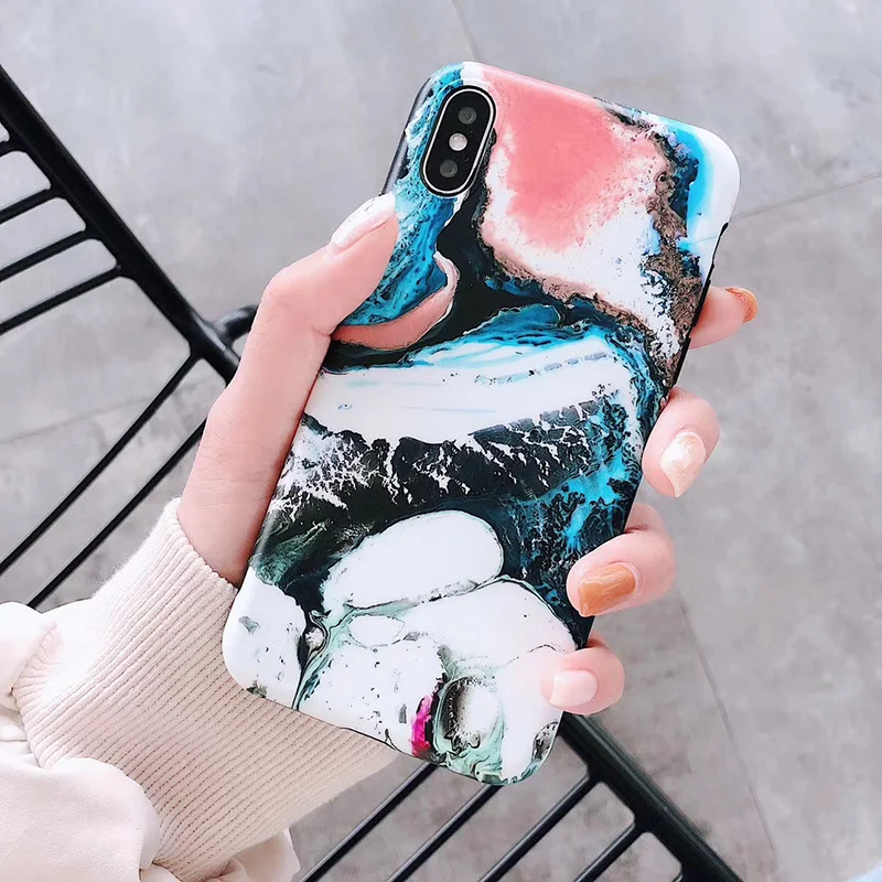 Винтаж Рок мрамор чехол для iPhone X XS Max XR матовый Мягкий силиконовый Fundas 8 7 6 S плюс