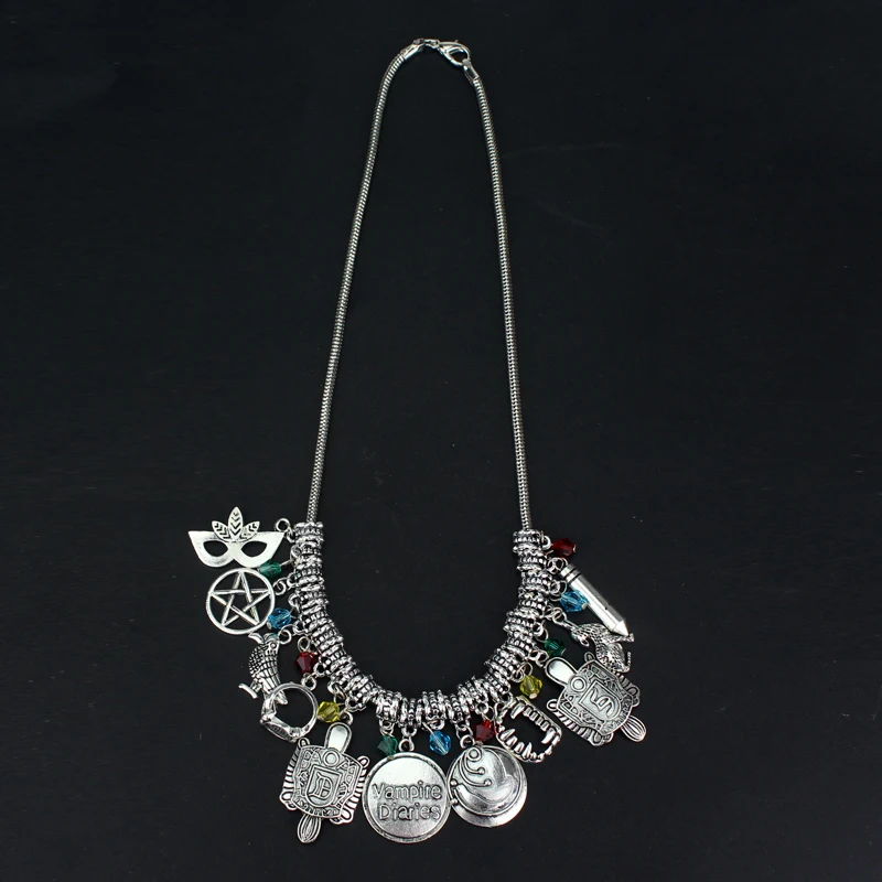 Вампира Дневники Цепочки и ожерелья Колье цепочки 47 см маска звезды Кристалл