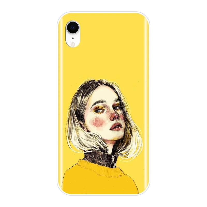 Чехол-накладка для iPhone 6 S 7 8 X XR XS Max Желтый силиконовый мягкий чехол в эстетике Apple
